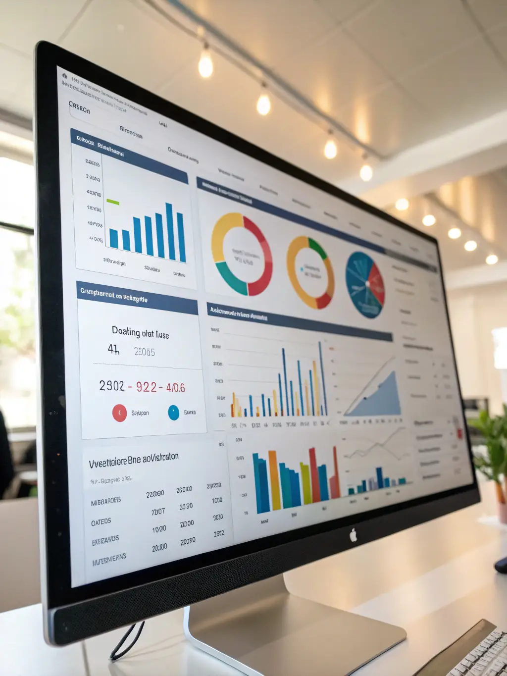 A digital dashboard displaying inventory data with charts and graphs, illustrating data-driven decision-making.